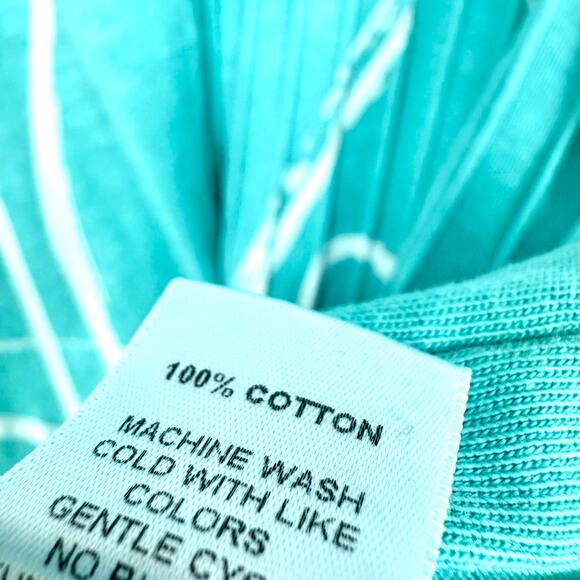 Jess & Jane Sz Medium Blue Yellow Wearable Art Unique Artsy Blouse Shirt Top - Picture 7 of 8